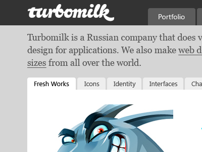 New Turbomilk website (in progress) turbomilk website