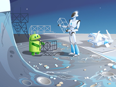 Playful Android android robots