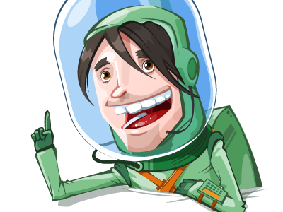 Character for Turbomilk website character spaceman
