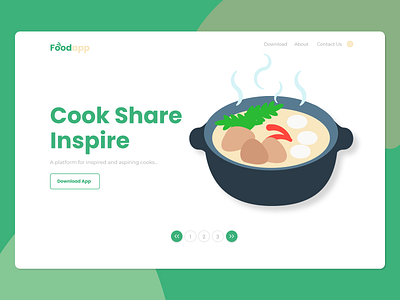 Food App Landing Page app clean design minimal ui web