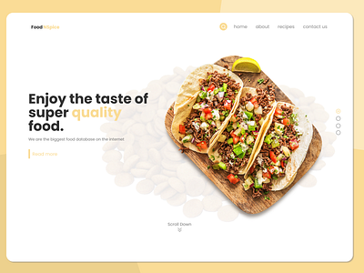 Food Database Landing Page clean minimal minimalist ui web