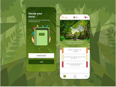 JungleMania - Story based game. app design game minimal ui