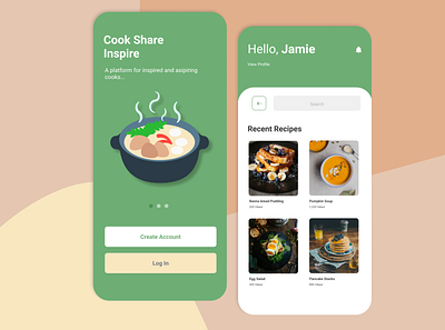 Simple Food App app clean design minimal phone ui