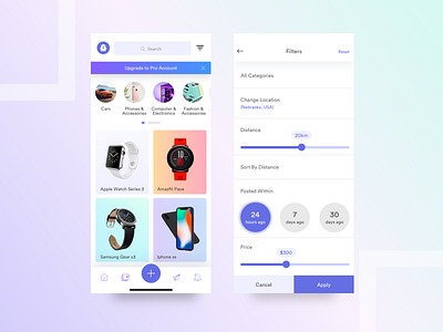 Ecommerce app UI for iOS and Android device android app app design branding clean design flat illustration ios ironsketch mobile redesign typography ui ux vector