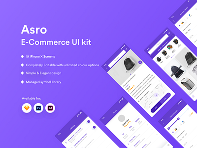 Asro UI kit android app app design branding clean design ios ironsketch mobile redesign type typography ui ux vector