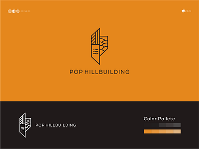 Pop Hillbuilding awesome logo brand design branding design letter logo logodesign logomaker logotype modern logo ponuppo