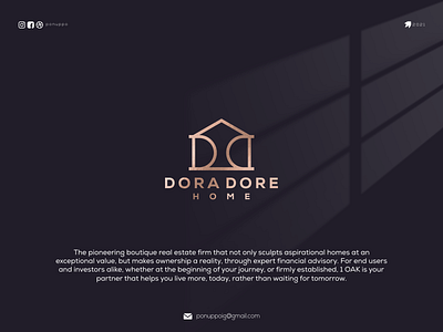 Dora Dore Home awesome logo brand design branding design dmonogram home homelogo letter logo logodesign logomaker logotype modern logo ponuppo ui ux