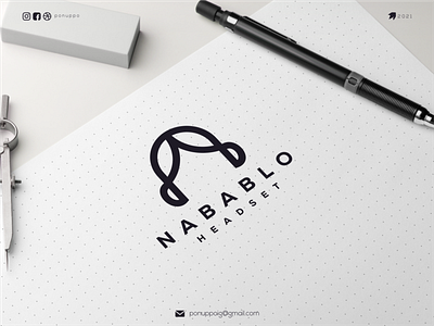 Nabablo Headset awesome logo brand design branding clean design design letter logo logo design logodesign logomaker logotype minimalist logo modern logo monogram letter mark monogram logo ui ux