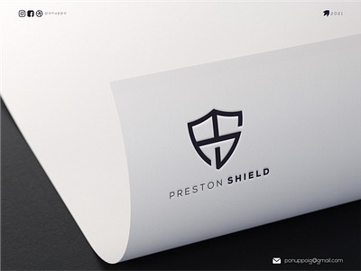 PRESTON SHIELD awesome logo brand design brand identity branding design flat design letter logo logodesign logomaker logotype modern logo monogram logo shop ux