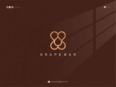 Grape Bar awesome logo brand design brand identity branding design flatdesign illustration letter logo logomaker logomark logotype modern logo typogaphy