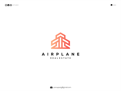 Airplane Real Estate branding design flatdesign illustration letter logo logodesign logomaker logotype modern logo monogram logo ui