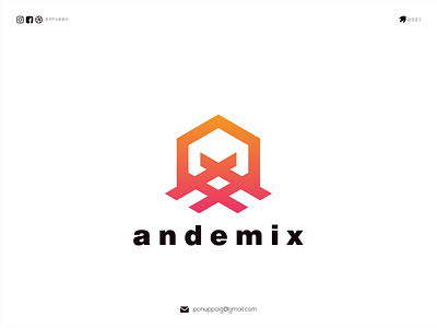 Andemix awesome logo brand design branding design flatdesign illustraion letter logo logodesign logomaker logotype modern logo monogram ui ux