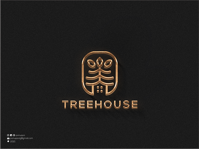 Tree House Monoline logo awesome logo brand design branding design gold logo illustration line art logo logo logo maker logodesign logomaker luxury logo modern logo monoline logo simple logo tree house logo ui
