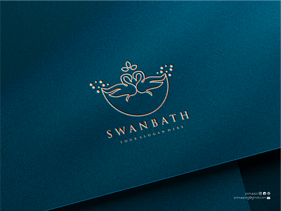 Swan Bath Line Art Logo