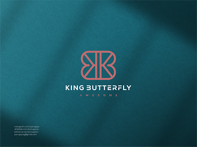 Letter KB Butterfly Concept Logo