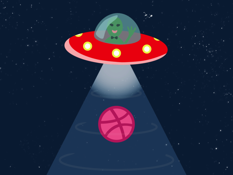 Hello from Space Dribbble! ae alien dribbble hello illustration illustrator smellissas space ufo