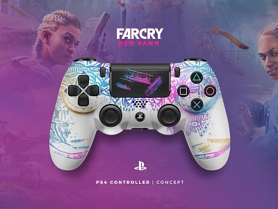FarCry NewDawn PS4 Controller controller controller design far cry new dawn farcry gaming logo grunge newdawn ps4 controller