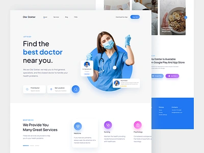 Ola Dokter consultation doctor doctor app doctor appointment find doctor health healthcare hospital landing page medical medical app medicine ui ui design website