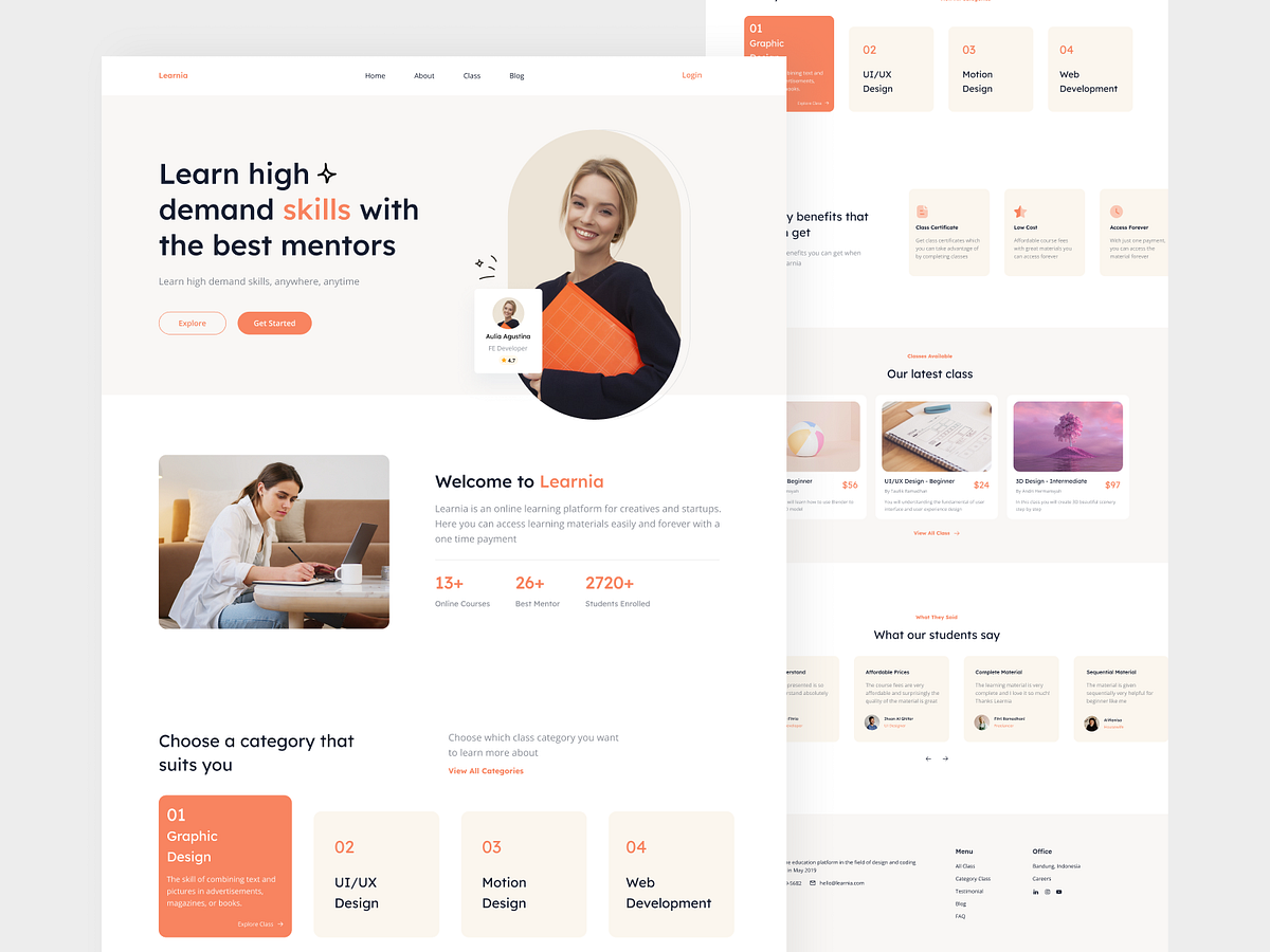 Learnia - Online Course Landing Page by Nenden Nurkhasanah for Nija ...