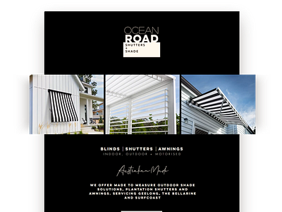 Landing Page // Blinds + Awnings Company // wix design graphic design landing page wix