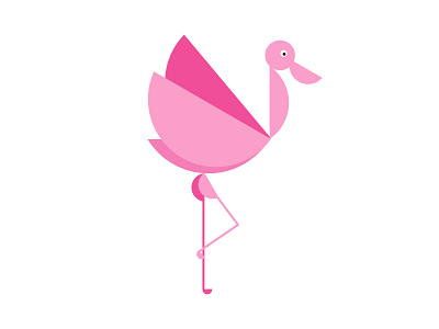 Flamingo clean icon illustrator logo simple