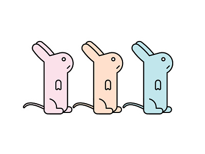 Rat animal icon illustration line pantone