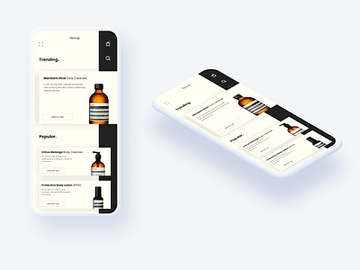 Aesop (Mobile version of web site) app art design flat ui ux web website