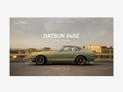 MZR – Homepage cold start 240z 400z animation automotive car clean dark datsun interface loading minimal minimalist night nissan proto transitions ui ux web z