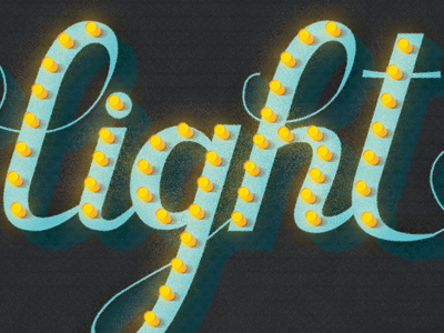 Light with Lights effects lettering photoshop texture