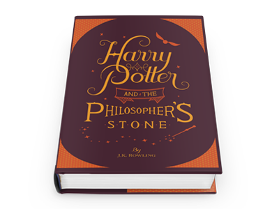 The Philosopher's Stone Book Cover book cover fanart fandom harry potter illustration lettering