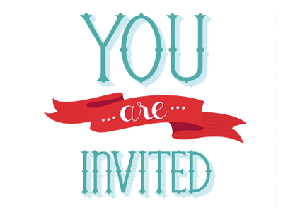 You Are Invited greeting card lettering