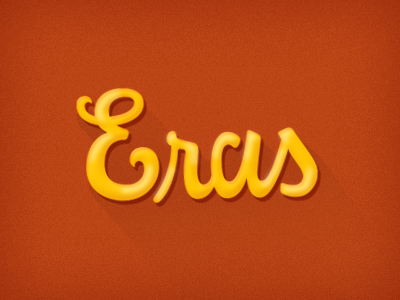 Eras lettering orange typography
