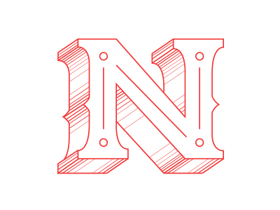 Brought To You By the Letter 'N' drop cap illustration lettering n red typography