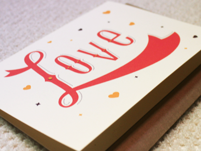 Love greeting card lettering print