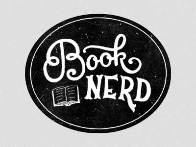 Book Nerd Badge badge book geek hand lettering lettering nerd