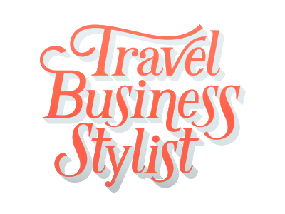 Travel Business Stylist elegant lettering logo orange