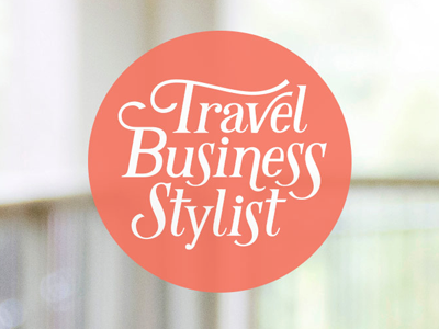Travel Business Stylist circle lettering logo orange