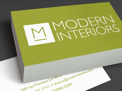 Modern Interiors Business Card business card graphic design logo minimal modern print design