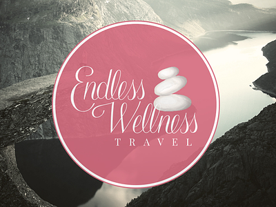 Endless Wellness Travel Logo custom typography hand-lettered logo