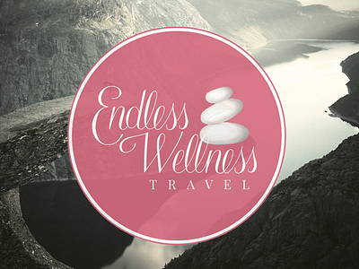 Endless Wellness Travel Logo custom typography hand lettered logo