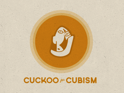 Cuckoo for Cubism art history illustration minimal orange pictogram texture