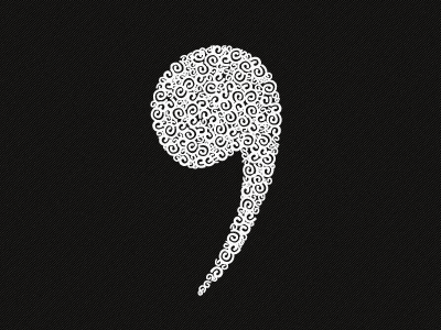 Swirly Comma detailed experimental swirls typography