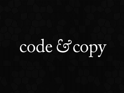 Code and Copy black and white copywriting logo minimal web design