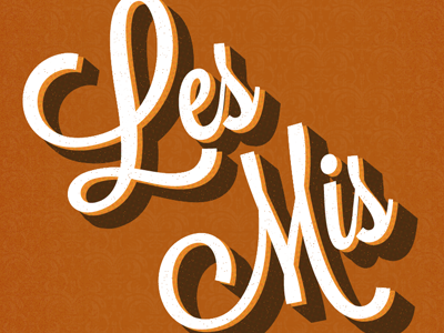 Les Mis fanart les miserables orange retro shadow texture type