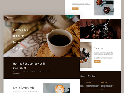Coffee Shop Website Design coffee coffeeshop design minimal shop ui ux web webdesign