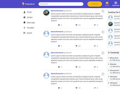 Impulsuri.ro Social Network bootstrap fontawesome social network web design