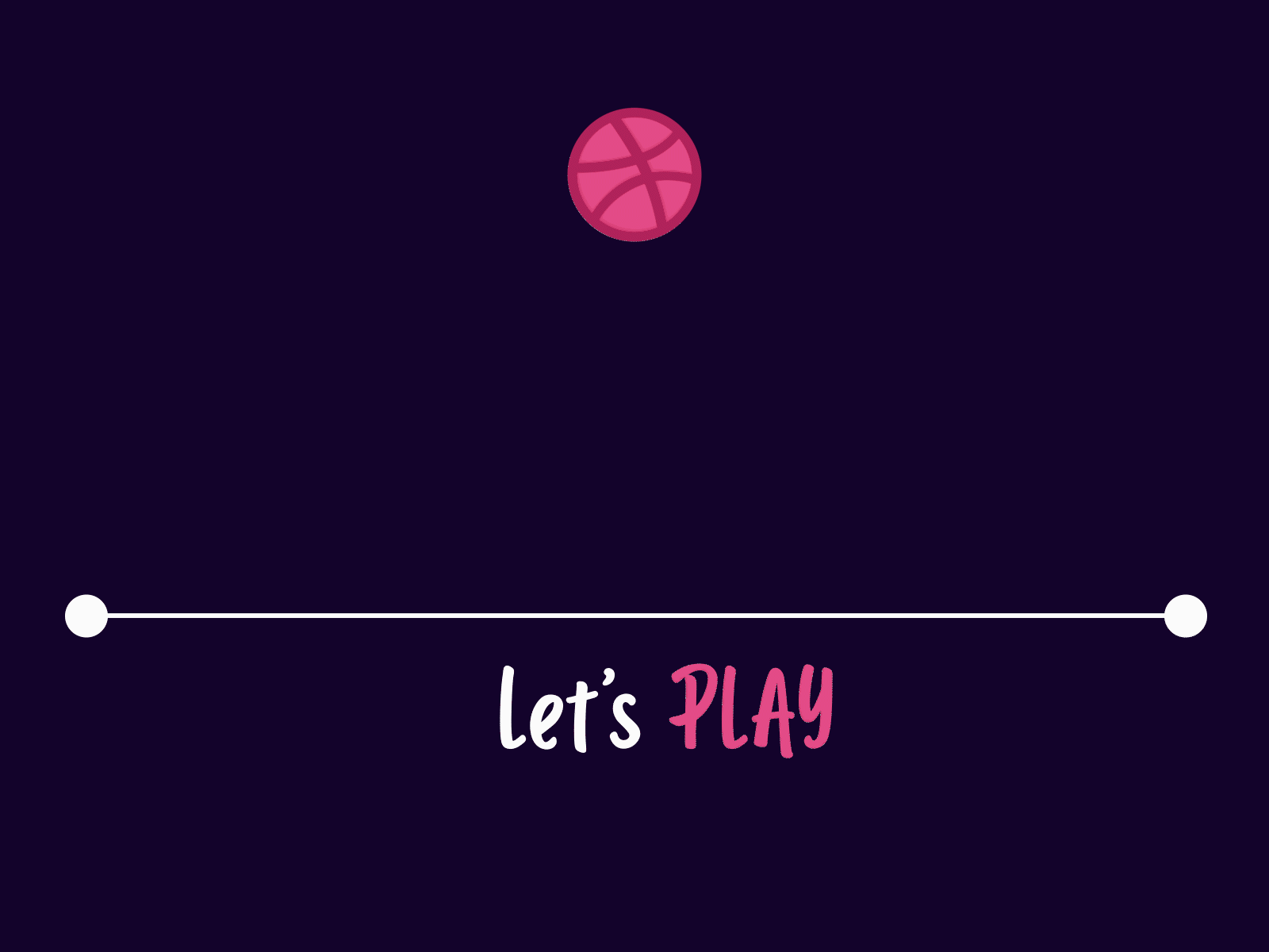 Hello Dribbble! Let's Play ball bounce firstshot gif animation hello dribbble lets play