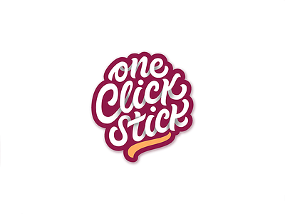 One Click Stick brand branding brushpen custom illustration logo mountains sketch type typography