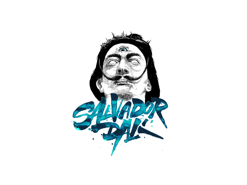 Salvador Dali vector type typography motion logo lettering calligraphy branding illustration graphic dali salvador