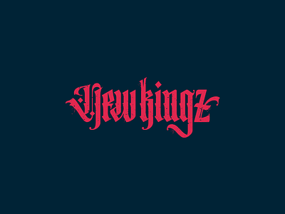 New kingz brand branding glow gothic logo logotype retro script type typography vector vintage